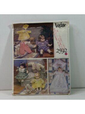 Vogue 2592 18 Inch Doll Sewing Pattern Uncut Dress Romper Coat Bonnet